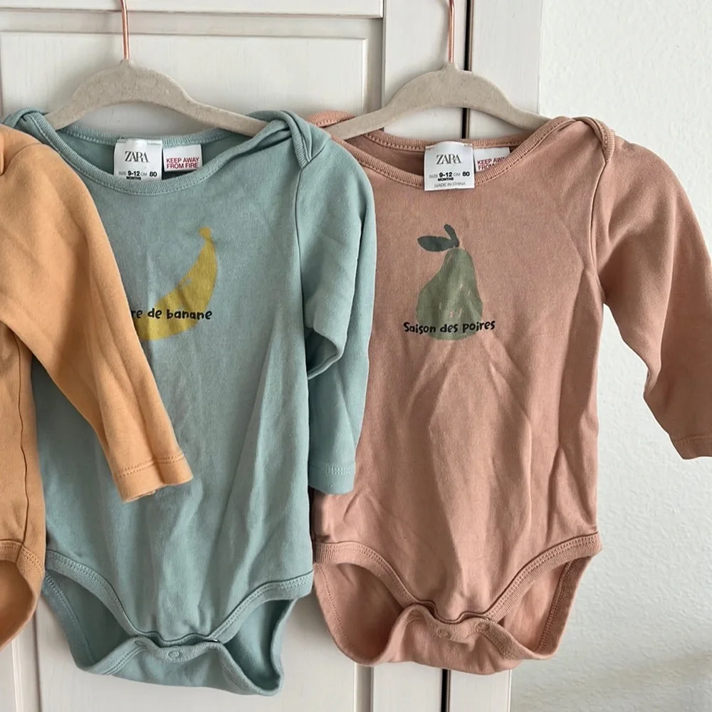 Zara (VGUC) | fruit long sleeve bodysuits